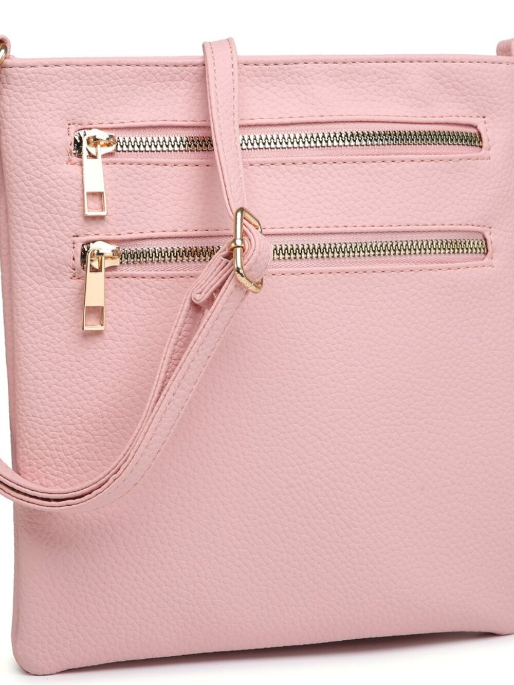 Fashion Zip Pocket Crossbody Bag - Blush